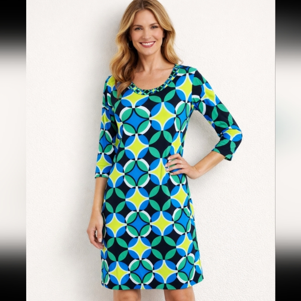 Banana Republic Geometric Patterned Dress Size L
